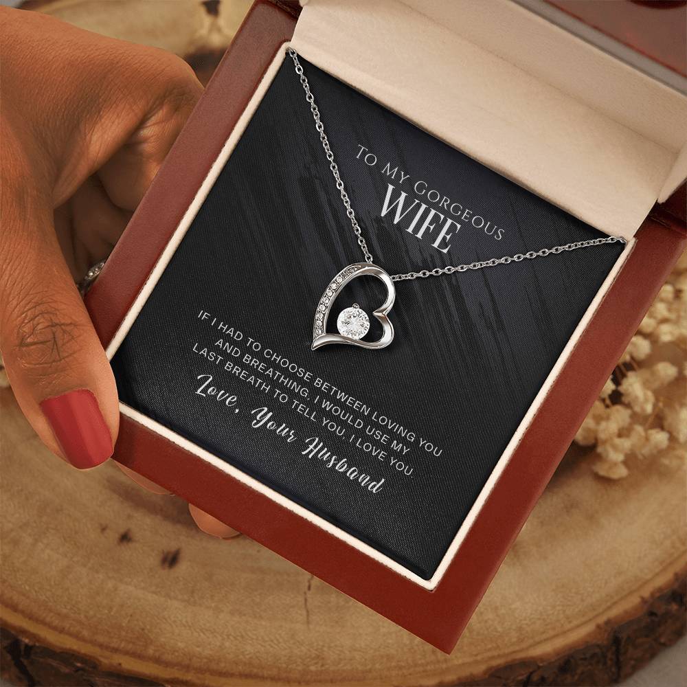 To my GORGEOUS Wife - I WOULD USE MY LAST BREATH TO TELL YOU, I LOVE YOU - Necklace