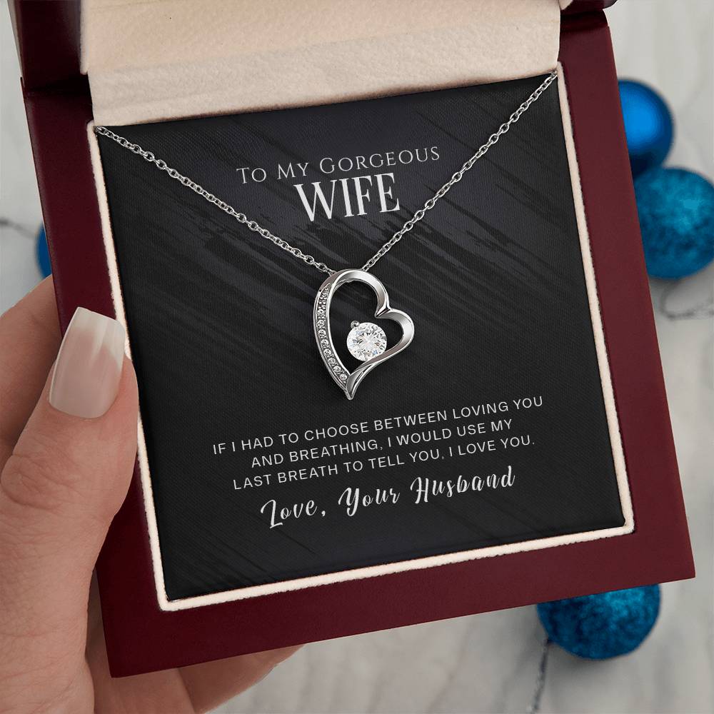 To my GORGEOUS Wife - I WOULD USE MY LAST BREATH TO TELL YOU, I LOVE YOU - Necklace