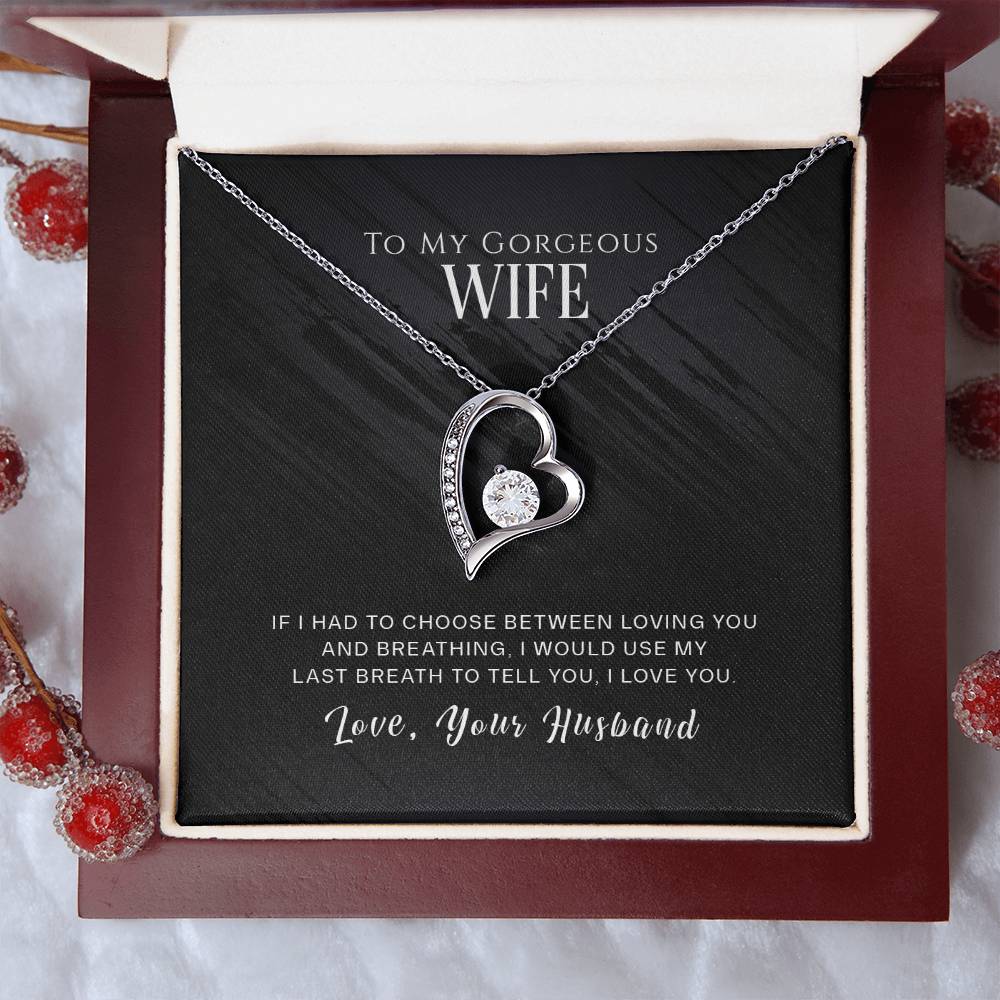 To my GORGEOUS Wife - I WOULD USE MY LAST BREATH TO TELL YOU, I LOVE YOU - Necklace