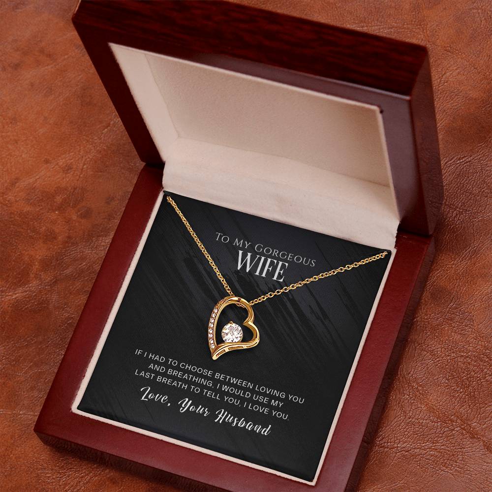 To my GORGEOUS Wife - I WOULD USE MY LAST BREATH TO TELL YOU, I LOVE YOU - Necklace