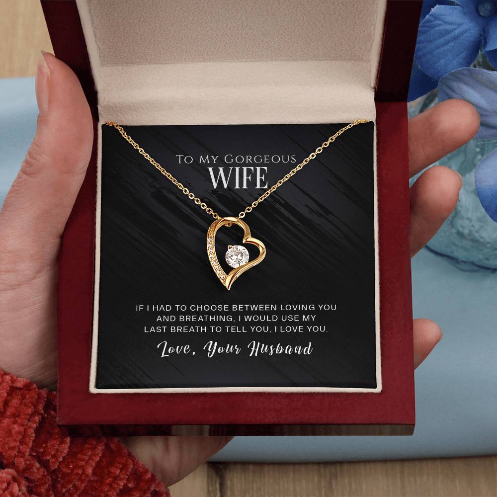 To my GORGEOUS Wife - I WOULD USE MY LAST BREATH TO TELL YOU, I LOVE YOU - Necklace