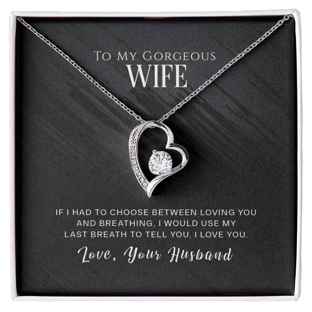 To my GORGEOUS Wife - I WOULD USE MY LAST BREATH TO TELL YOU, I LOVE YOU - Necklace