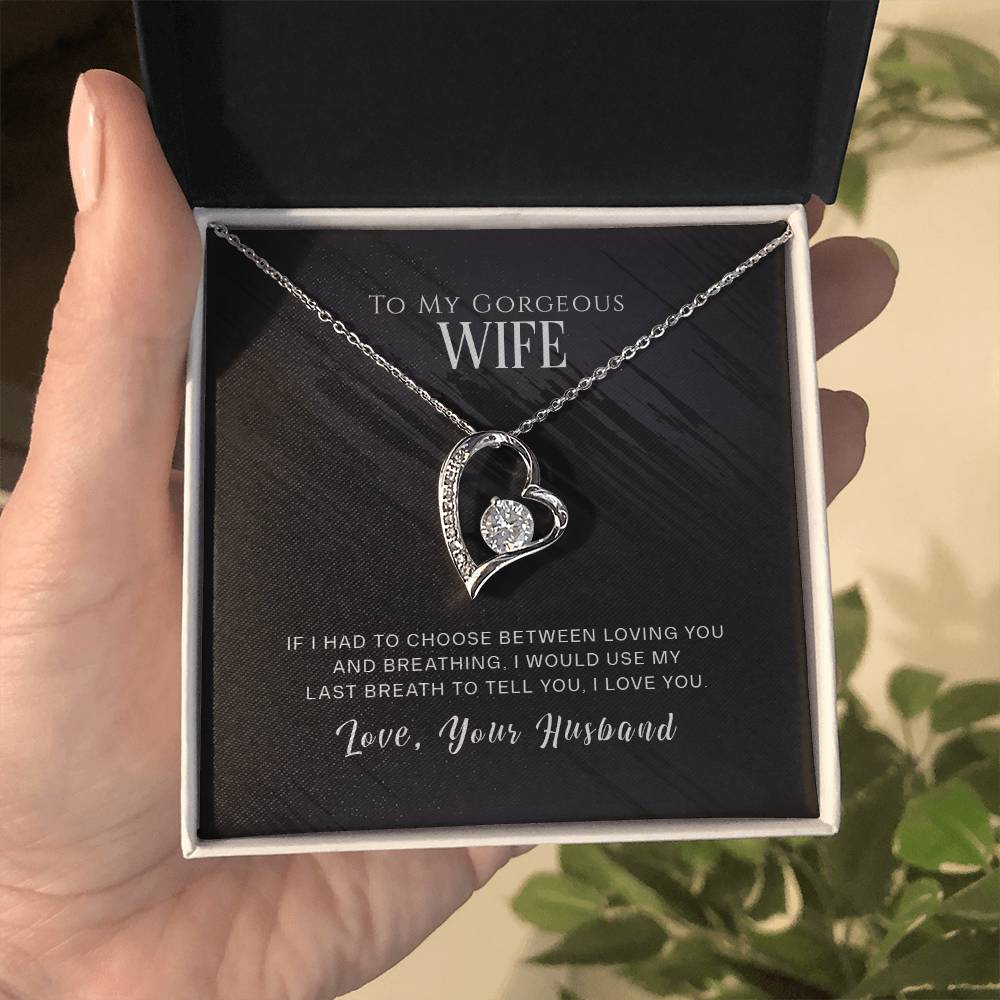 To my GORGEOUS Wife - I WOULD USE MY LAST BREATH TO TELL YOU, I LOVE YOU - Necklace